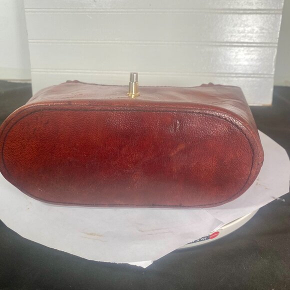 Vintage Hand Tooled, Small Cordovan Mexican Leather Purse, Gorgeous, - Picture 6 of 10